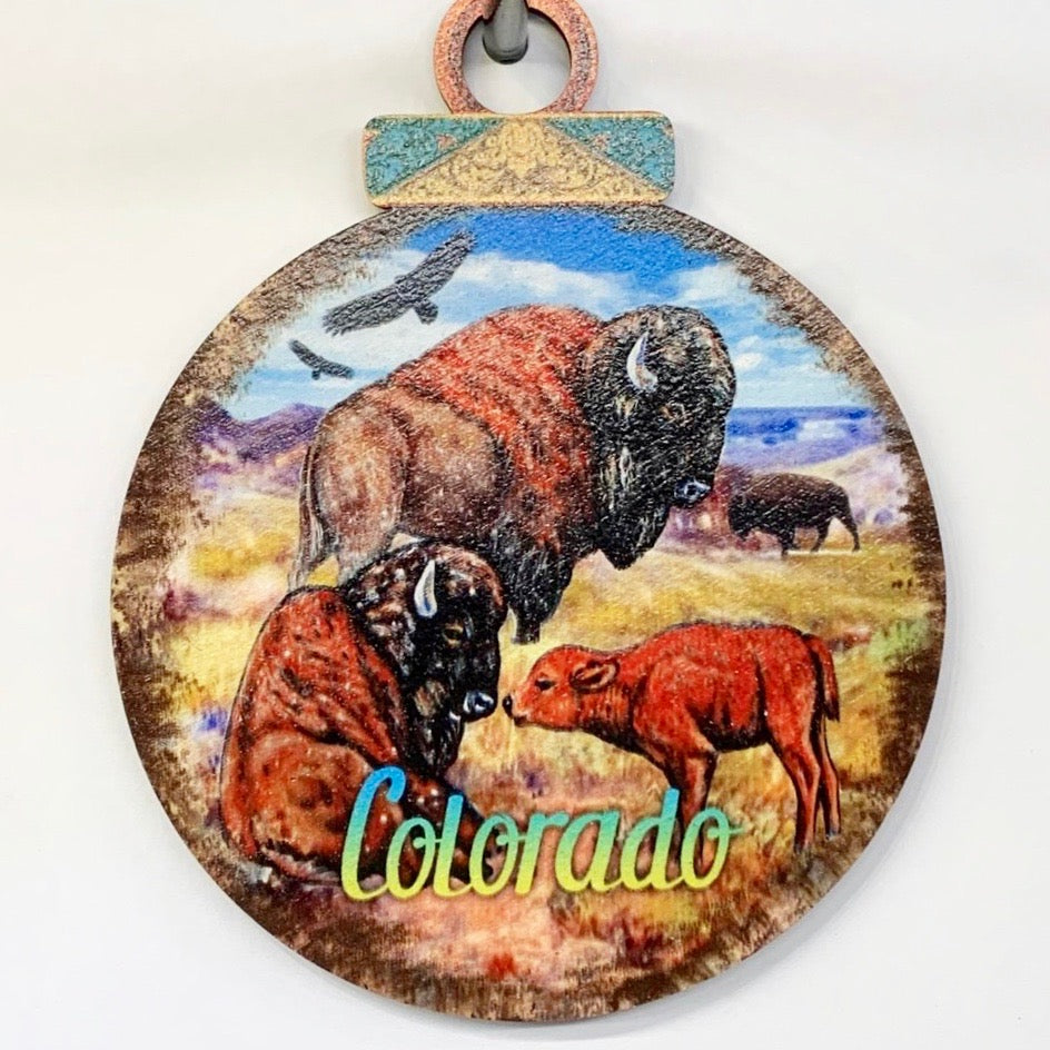 Colorado Buffalo Disk Ornament