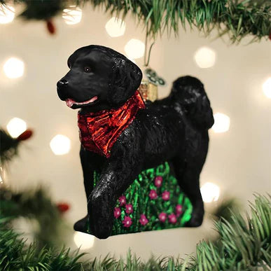 Old World Christmas Black Doodle Dog
