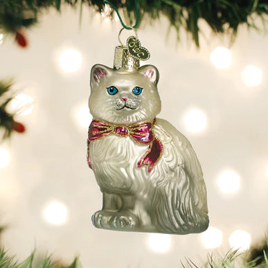 Old World Christmas Gray Himalayan Kitty Ornament