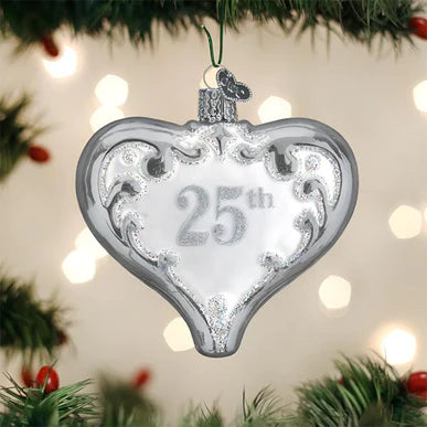 Old World Christmas 25th Anniversary Heart Ornament