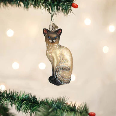 Old World Christmas Tan Siamese Cat Ornament