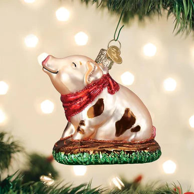 Old World Christmas Piggy in the Mud