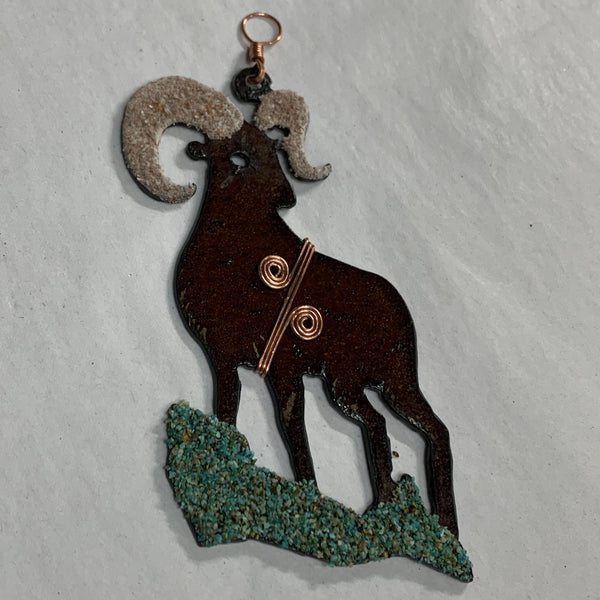 Metal Big Horn Sheep Ornaments