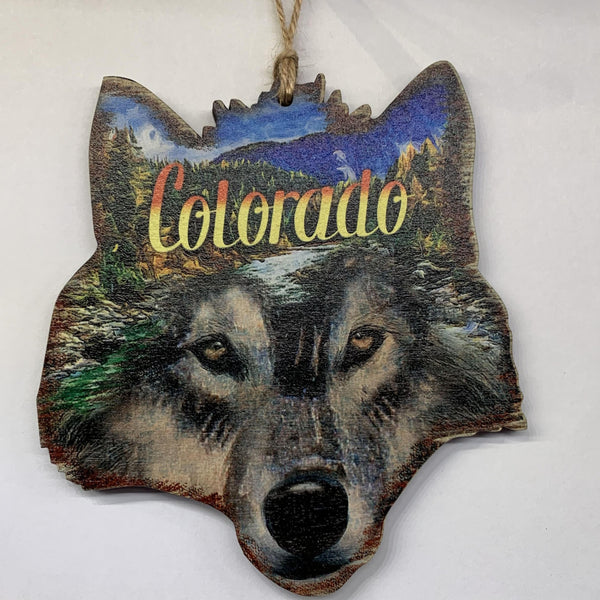 Colorado Wolf Face Ornament