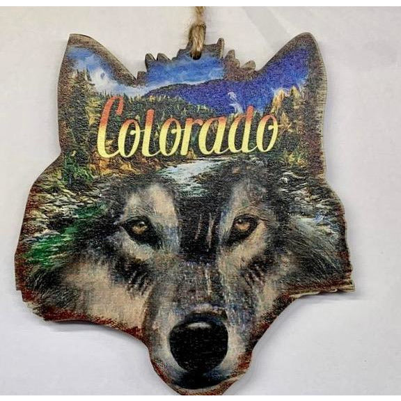 Colorado Wolf Face Ornament