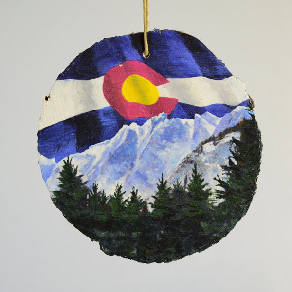 Colorado Flag over the Rockies