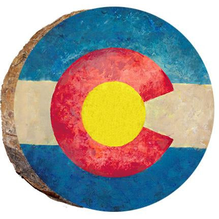 Colorado Flag Wood Ornament