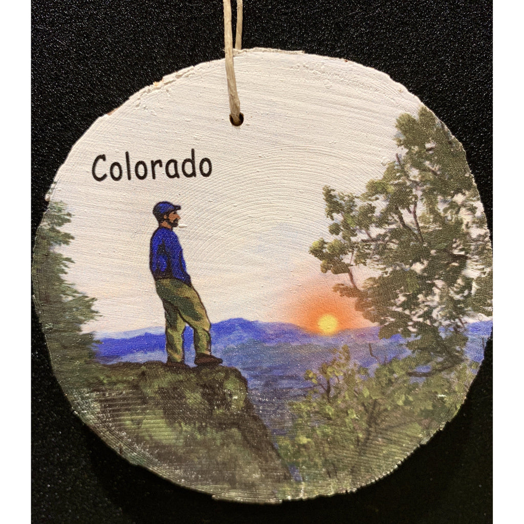 Colorado Hiker Wood Ornament