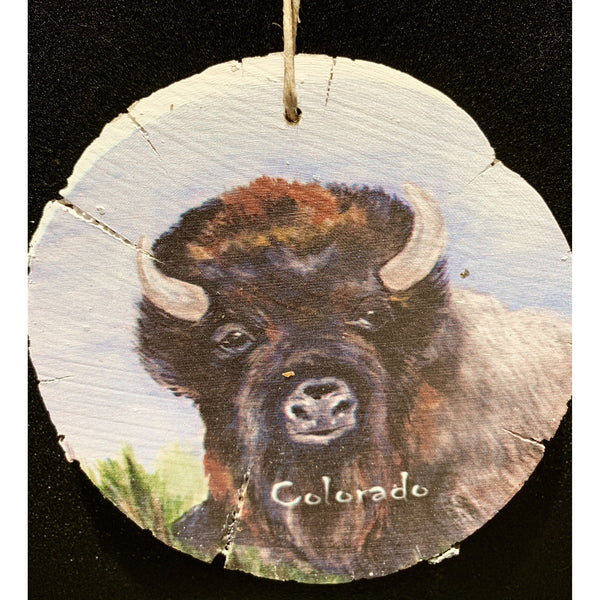 Colorado Buffalo Wood Ornament