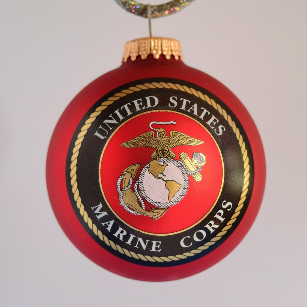 Marines Glass Ornament
