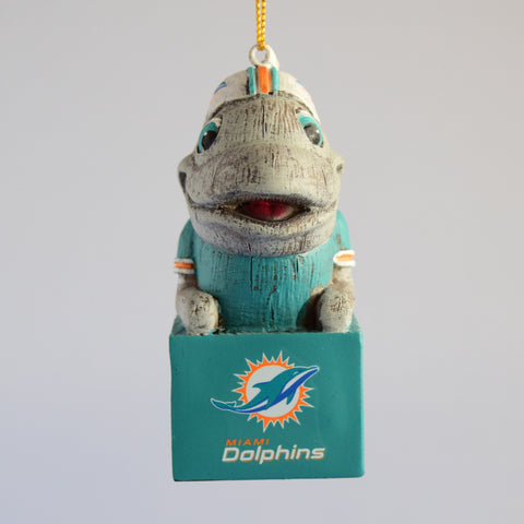 Miami Dolphins NFL Mascot On Santa's Lap Ornament - TD