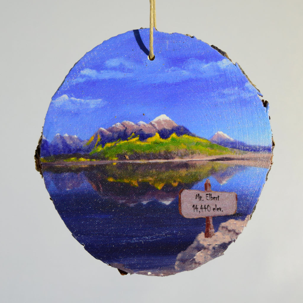 Mount Elbert Scene Wood Ornament