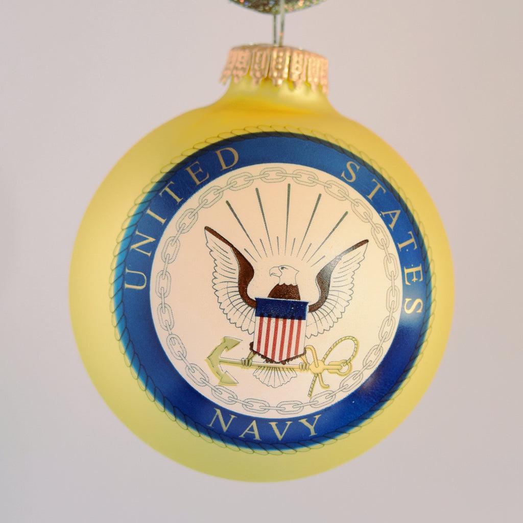 Navy Glass Ornament
