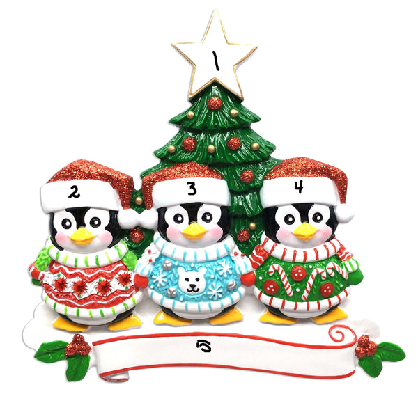 Ugly Sweater Penguin Family of 3