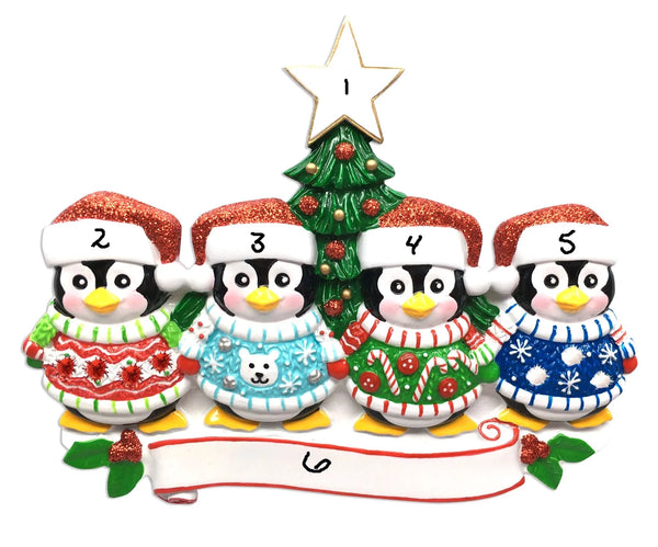 Ugly Sweater Penguins - Family of 4