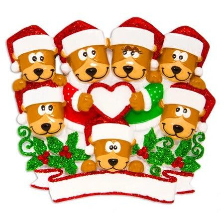 BROWN BEAR FAMILY WITH HEART- FAMILY OF 7