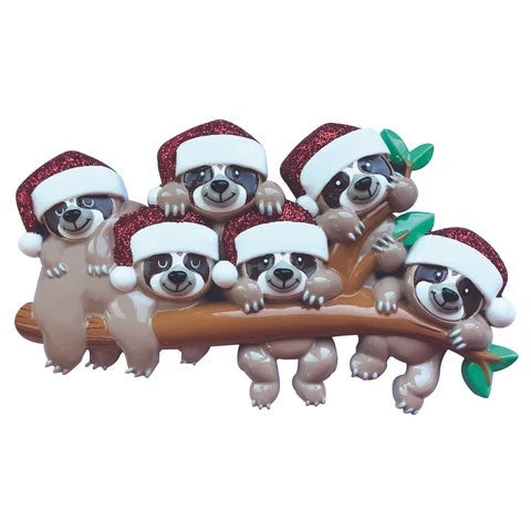 SLOTH FAMILY OF 6