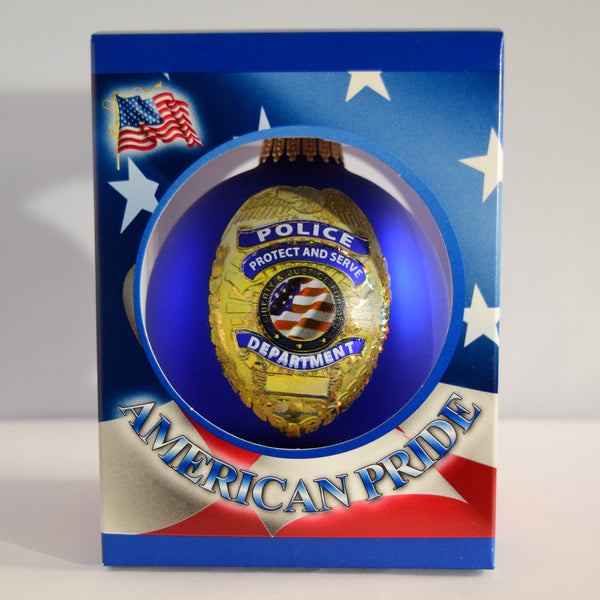 Police Glass Ornament