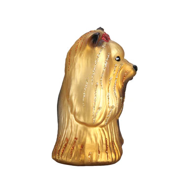 Old World Christmas Yorkie Glass Ornament