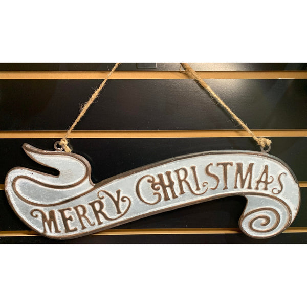 Merry Christmas Sign (Silver and Bronze)